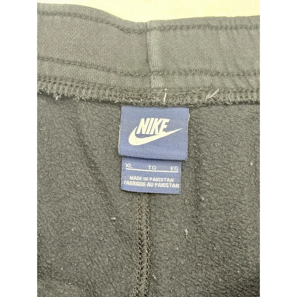 Nike Vintage Y2K Fleece Sweatpants Black Embroidered Swoosh Men's XL‎